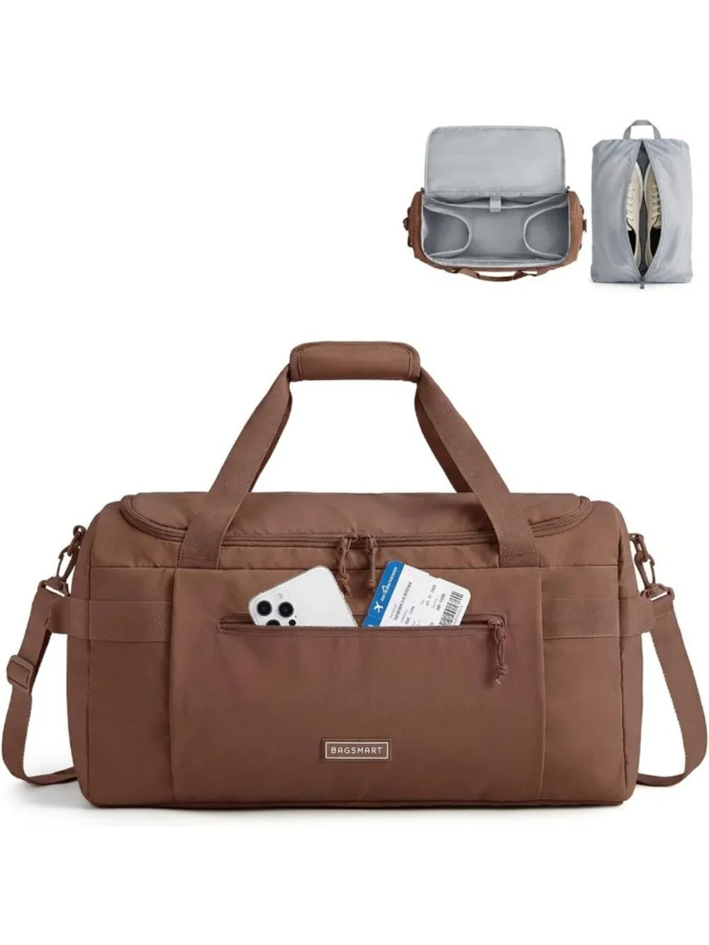 Spacious Travel Duffel Bag with Dividers, Laptop Compartment & Wet Pocket, 32L